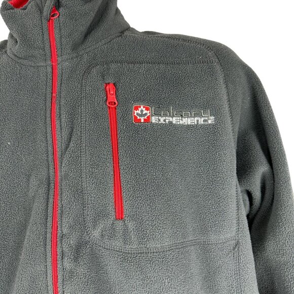 Calgary Experience Mens Fleece Full Zip Jacket Size M Gray - Picture 2 of 6